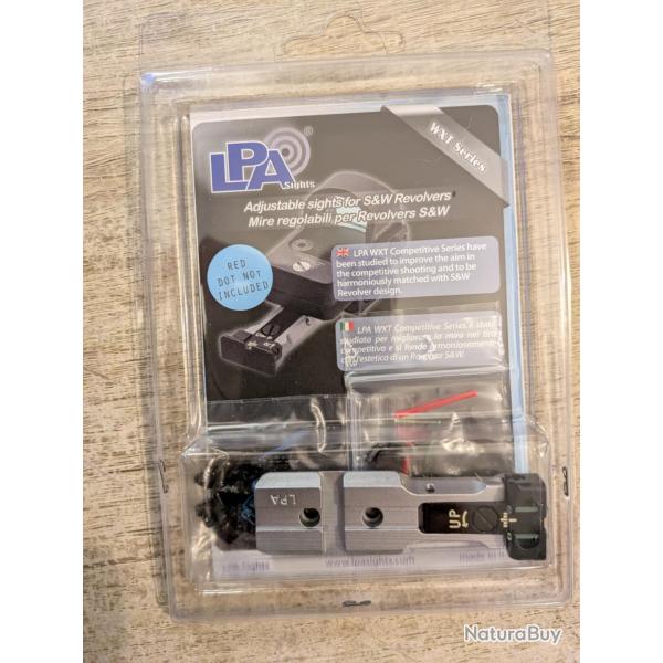 Mire + guidon � fibre optique LPA Pour revolver S&W "Optic ready", neuf