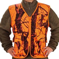 GILET DE CHASSE ORANGE TRAQUE ET BATTUE- LIVRAISON GRATUITE