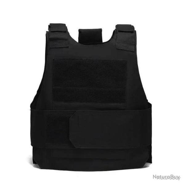 GILET TACTIQUE AIRSOFT 600D - L�GER ET IMPERM�ABLE - NOIR - LIVRAISON GRATUITE