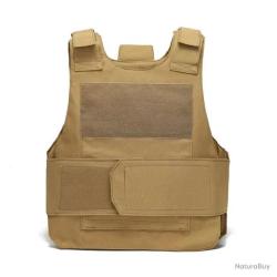 GILET TACTIQUE NYLON 600D - L&Eacute;GER ET &Eacute;TANCHE - KAKI - LIVRAISON GRATUITE