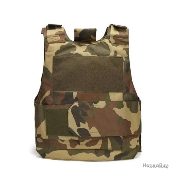 GILET TACTIQUE AIRSOFT 600D - L�GER ET �TANCHE - CAMO FOR�T - LIVRAISON GRATUITE