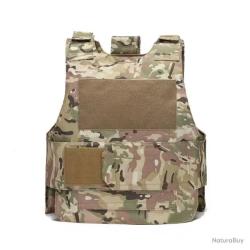 GILET TACTIQUE NYLON 600D - L&Eacute;GER ET &Eacute;TANCHE - MULTICAM - LIVRAISON GRATUITE
