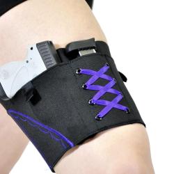 HOLSTER DE CUISSE POUR FEMME - AMBIDEXTRE - VIOLET - LIVRAISON GRATUITE