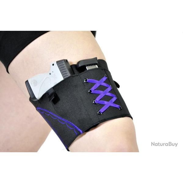 HOLSTER DE CUISSE POUR FEMME - AMBIDEXTRE - VIOLET - LIVRAISON GRATUITE