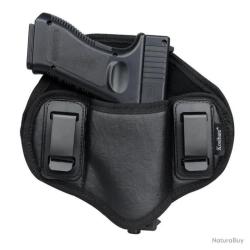 HOLSTER UNIVERSEL POUR PORT DISSIMUL&Eacute; - CUIR NOIR - LIVRAISON GRATUITE