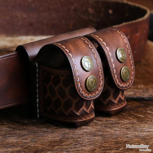 DOUBLE HOLSTER EN CUIR POUR SPEEDLOADER - LIVRAISON GRATUITE