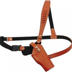 HOLSTER D'&Eacute;PAULE DROITIER AVEC CARTOUCHI&Egrave;RE - MARRON - LIVRAISON GRATUITE