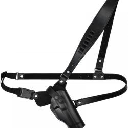HOLSTER D'&Eacute;PAULE DROITIER AVEC CARTOUCHI&Egrave;RE - NOIR - LIVRAISON GRATUITE