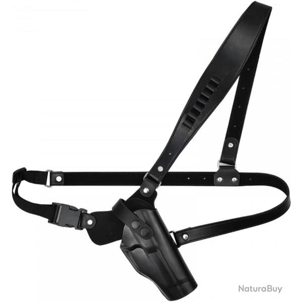 HOLSTER D'�PAULE DROITIER AVEC CARTOUCHI�RE - NOIR - LIVRAISON GRATUITE