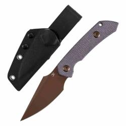 Couteau Kansept Fenrir Lame Acier D2 Rose Gold Manche Purple Micarta Etui Kydex G3034A5
