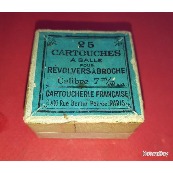 Boite 25 Cartouches  7MM Broche Fabrication Gevelot � Poudre Noire