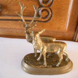 bronze poids 360 grammes , cerf et biche , gravure BOUILLON