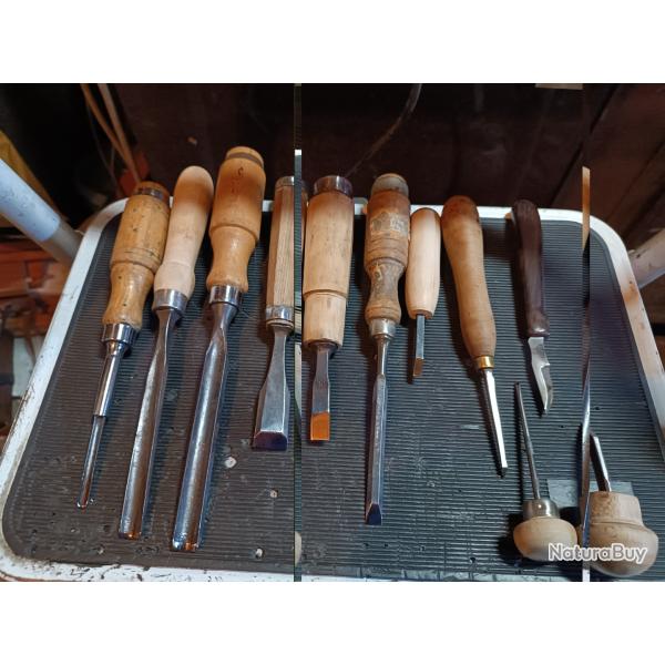 Outils crossier sculpteur travail du bois gouge ciseau couteau professionnel   l3