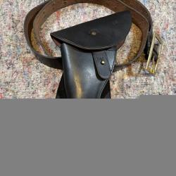 Etui cuir Western noir type US avec ceinturon 129cm (C01)