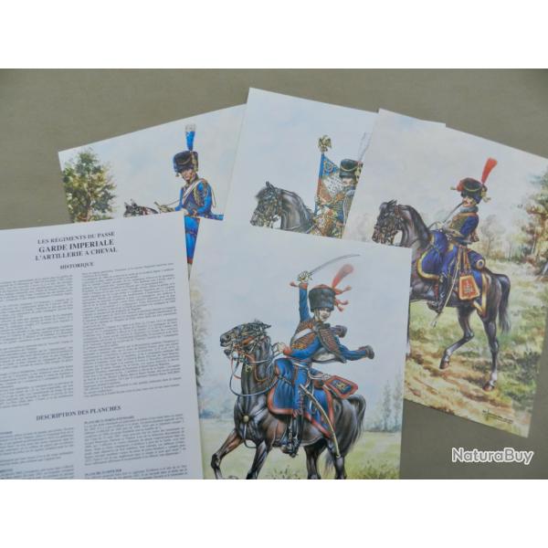 4 planches P. CONRAD - P. TROTEREAU -  L'Artillerie � cheval