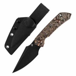 Couteau Kansept Fenrir Lame Acier D2 Black TiCn Coated Manche Copper Carbon Fiber Etui Kydex G3034A2