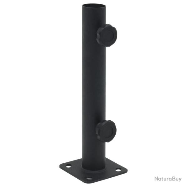 Base de parasol pour m�t 32/34/38 mm installation facile terrasse 9,5 x 9,5 x 30 cm en acier noir m