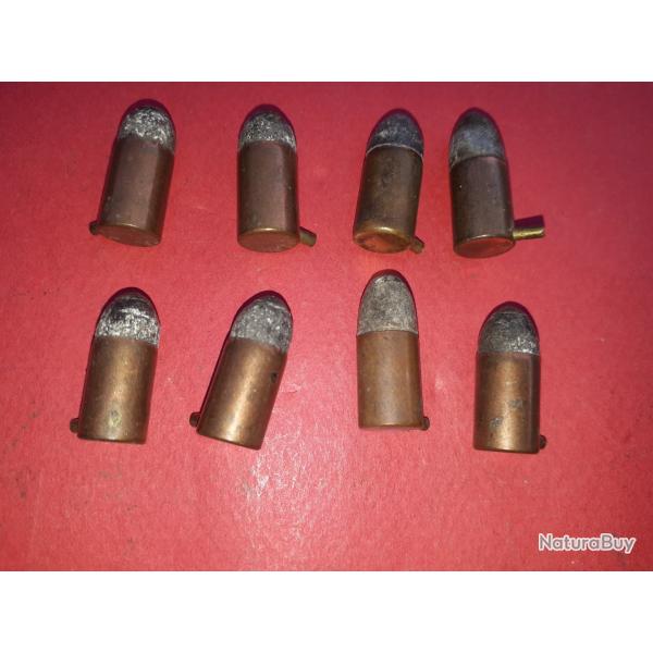 Lot de 8 Cartouches 9 MM Broche Poudre Noire marquage 9