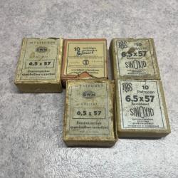 lot de 45 cartouches 6.5x57 RWS et DWM