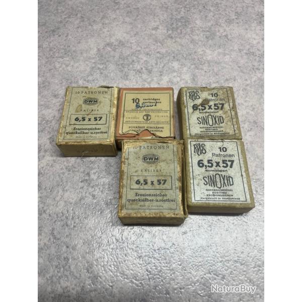lot de 45 cartouches 6.5x57 RWS et DWM