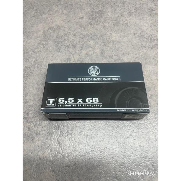 Boite de 20 cartouches RWS  6.5X68 6g 93gr