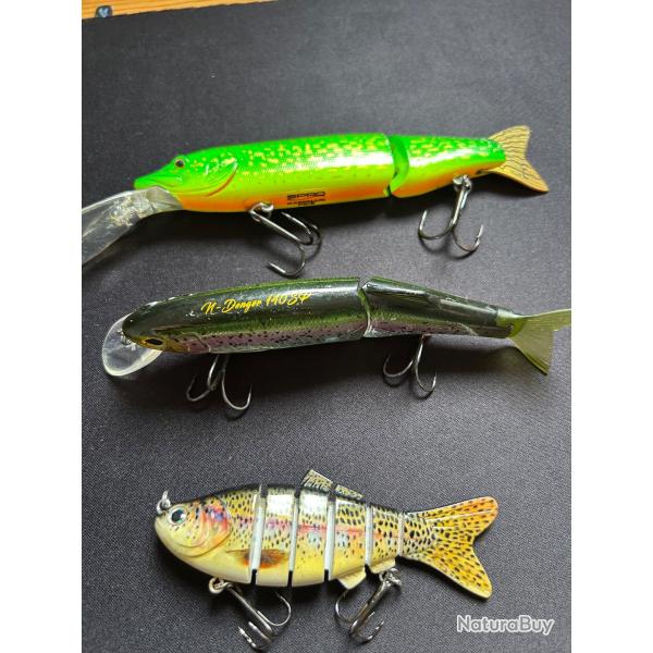 Lot de 3 leurres dur swimbait