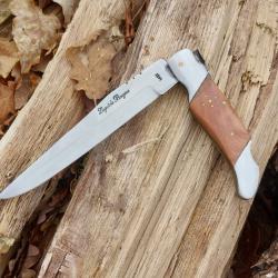 Couteau de chasse Dague d'Estaing pliant avec &eacute;tui cuir