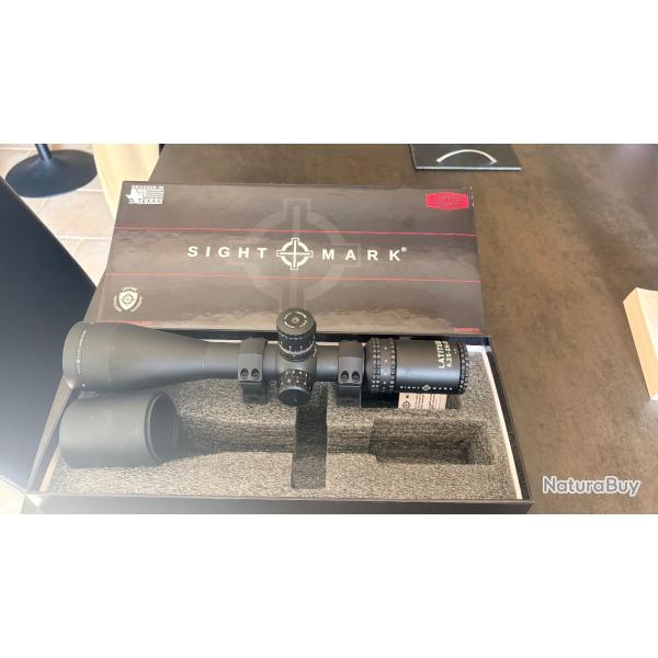 Lunette Sightmark Latitude 6.25-25x56 PRS en MRAD diam�tre 34 et FFP avec colliers UTG Pro