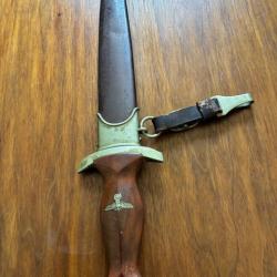 Dague SA M1933 Malsch & Ambronn Steinbach, fourreau et hanger cuir