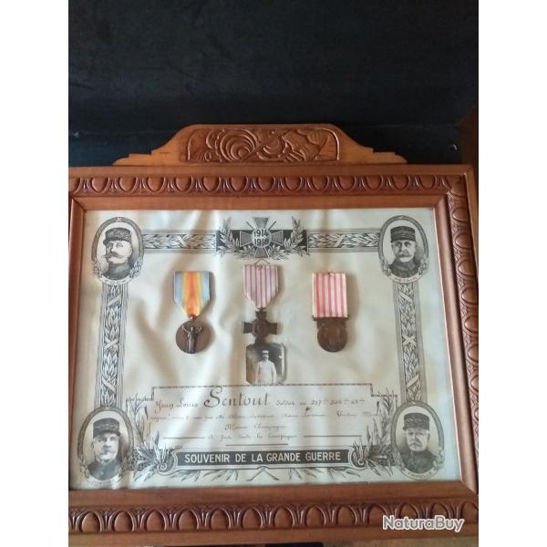 Cadre "souvenir de la grande guerre 14-18"