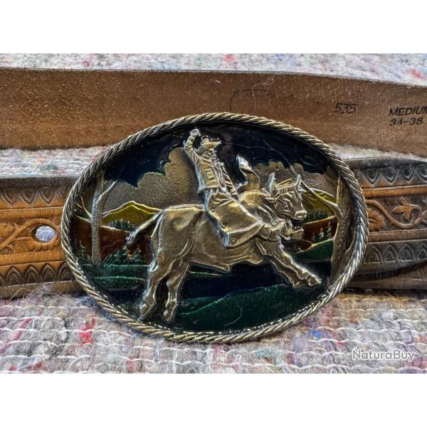 Belle ceinture artisanale + boucle couleur usa - T34-38 (C13)