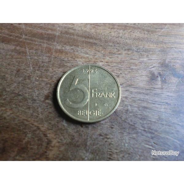 monnaie belgique 5 frank 1996