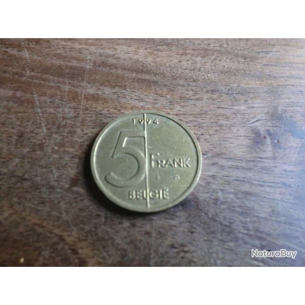 monnaie belgique 5 frank 1994