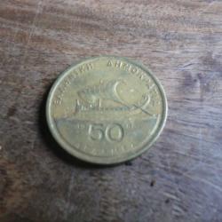 monnaie gr&egrave;ce 50 drachmes  1988