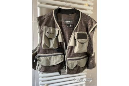 Gilet De Pêche Simms Pour Homme Taille M - Marron, Fermeture éclair, Polyester/spandex