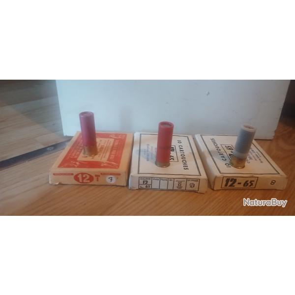 Lot anciennes cartouches calibre 12