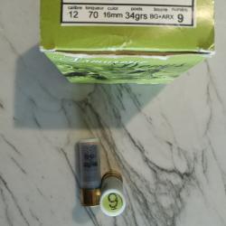 23 cartouches Cal 12 BG ARX 34g Pb 9