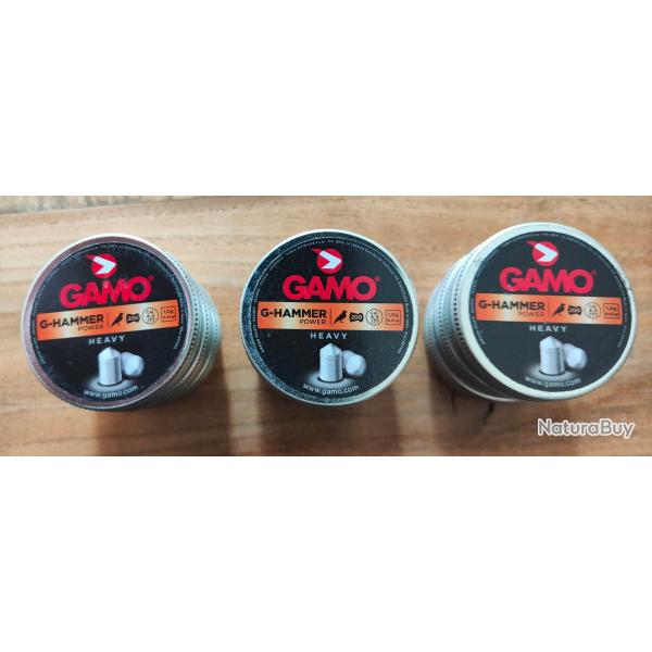 3 boites de 200 Plombs Gamo G-Hammer calibre 4.5mm