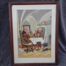 Belle gravure sur un th&egrave;me paillard par Harry Eliott.