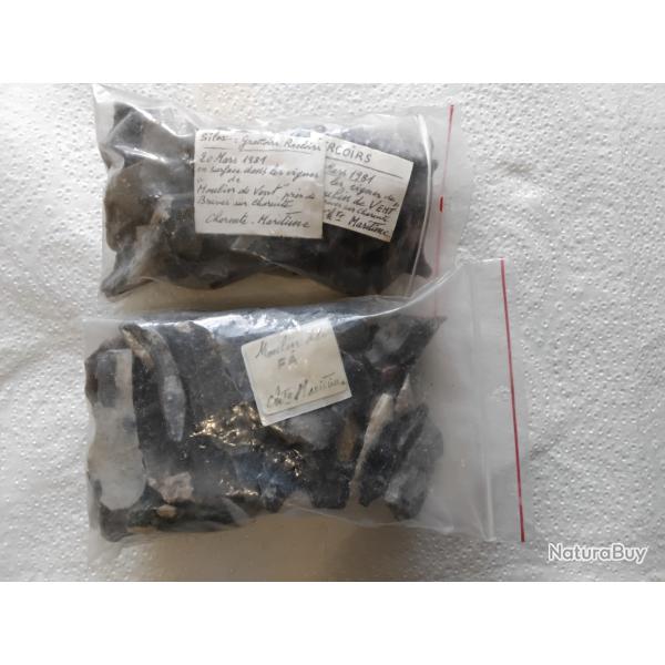 Lot de deux sachets de silex taill�s