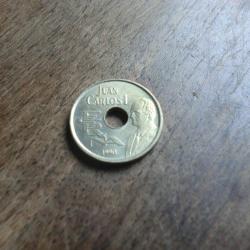 monnaie juan carlos 25 pesetas 1990