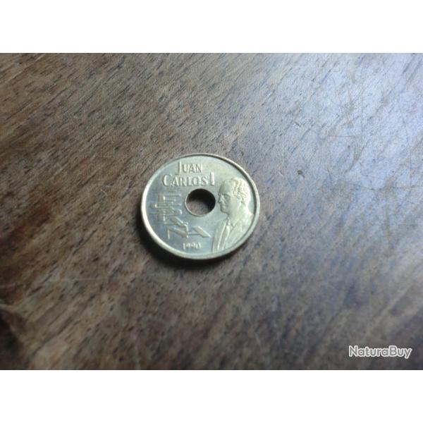 monnaie juan carlos 25 pesetas 1990