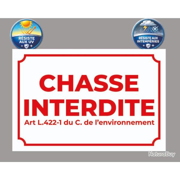 Panneau CHASSE INTERDITE aluminium composite 3 mm