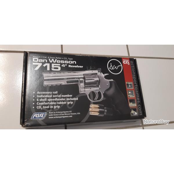 Pack Revolver Dan Wesson 715 4" CO2 Plomb 4.5mm ASG