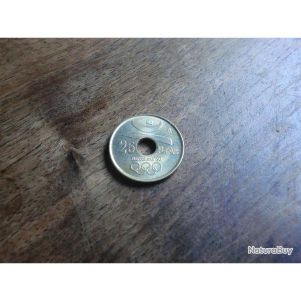 monnaie juan carlos 25 pesetas barcelone 92 /   1990