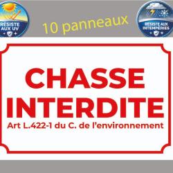 10 Panneaux CHASSE INTERDITE aluminium composite 3 mm