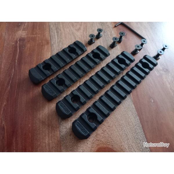 Lot 4 rails picatinny NOIR pour syst�me M LOK + visserie + cl�
