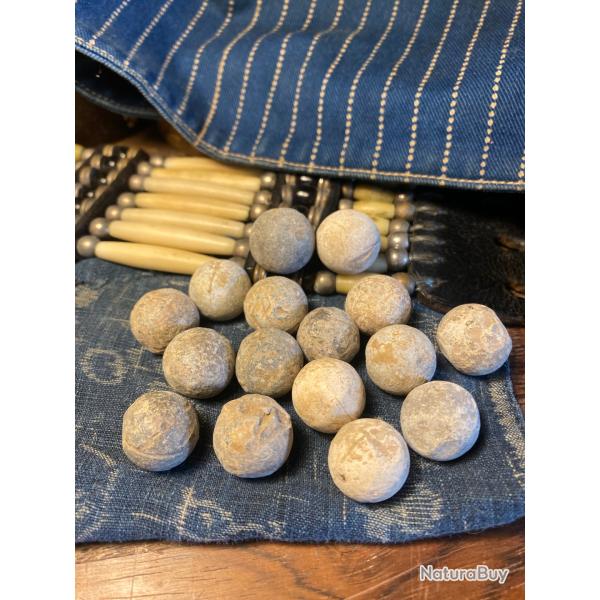 Lot de balles pistolets et mousquets � silex 16mm / 17mm