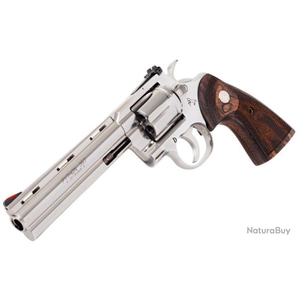 COLT PYTHON 6" Inox .357 Magnum - 50 cartouches - �tat proche du neuf - mallette Colt