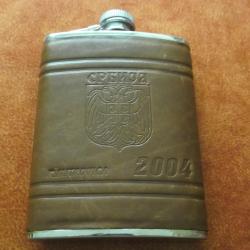 Flasque en cuir marron